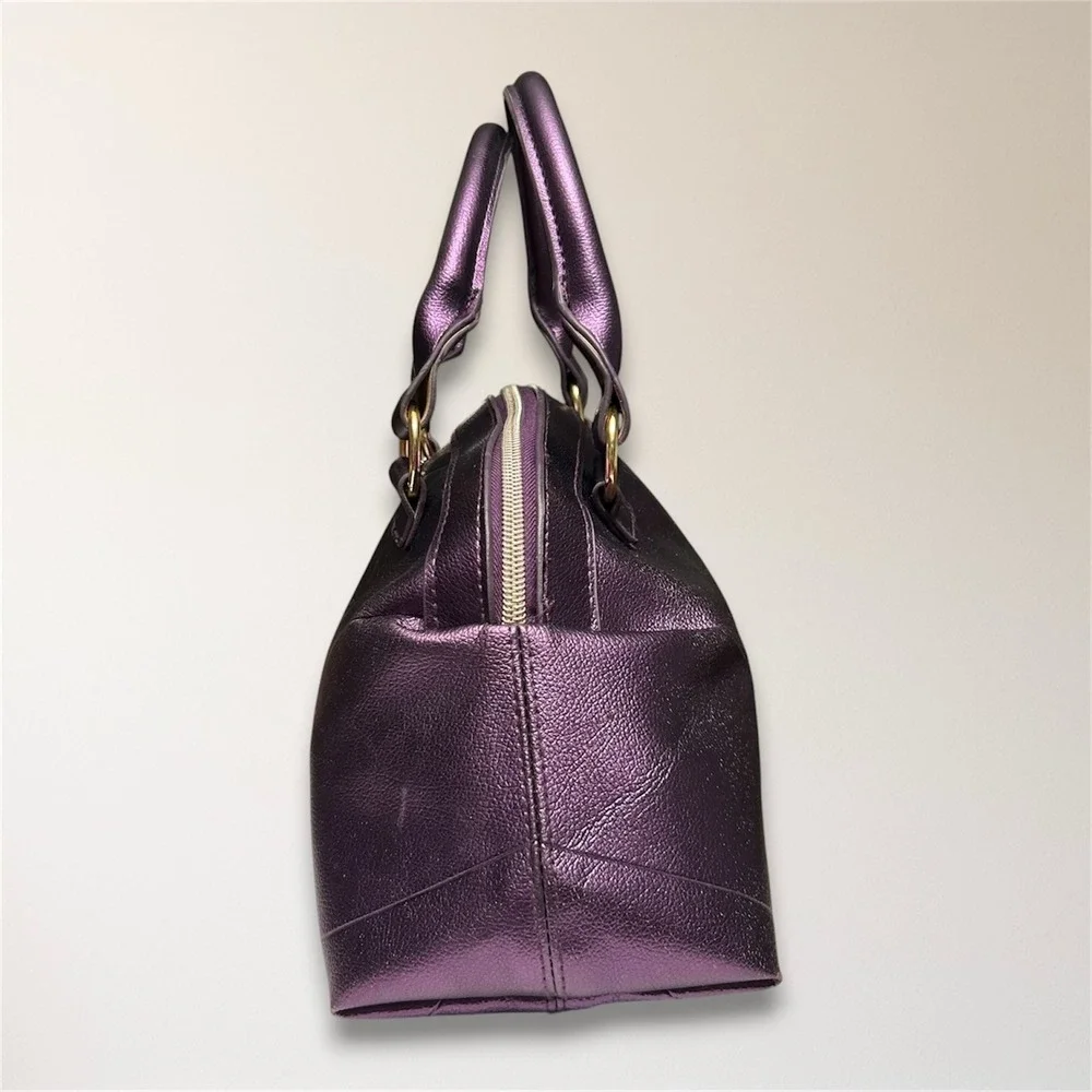 Victoria's Secret Y2K Metallic Purple Quilted Satchel Handbag McBling Retro‎ Bag